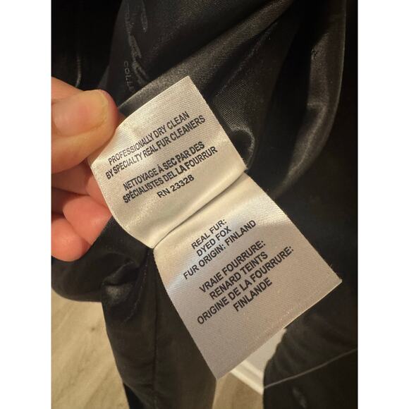 Sachi Black Wool Peacoat Size 1X – Real Fox Fur Trim Collar, Luxe Winter Coat - Picture 6 of 8